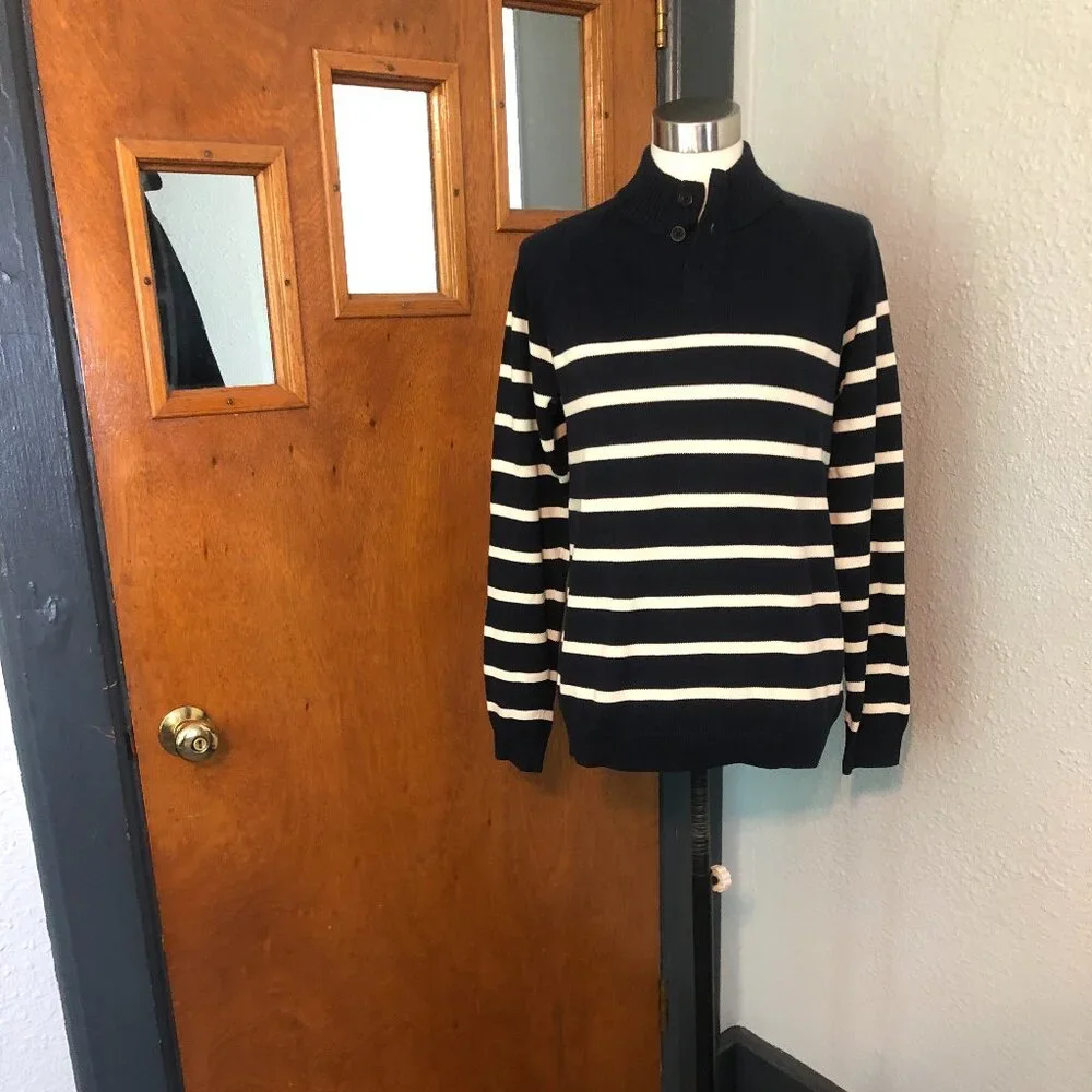 'Brooks Brothers' Fleece Pullover Mock Neck Sweater - Size XL - Picture 3 of 7